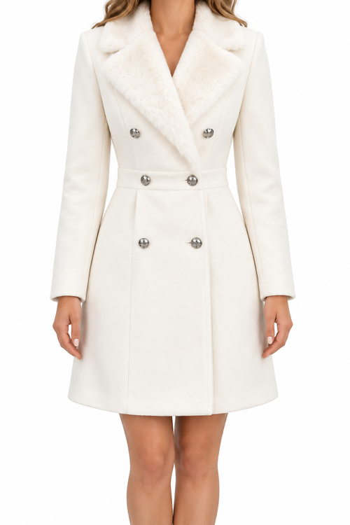 Abrigo elegante blanco - frontal limpio