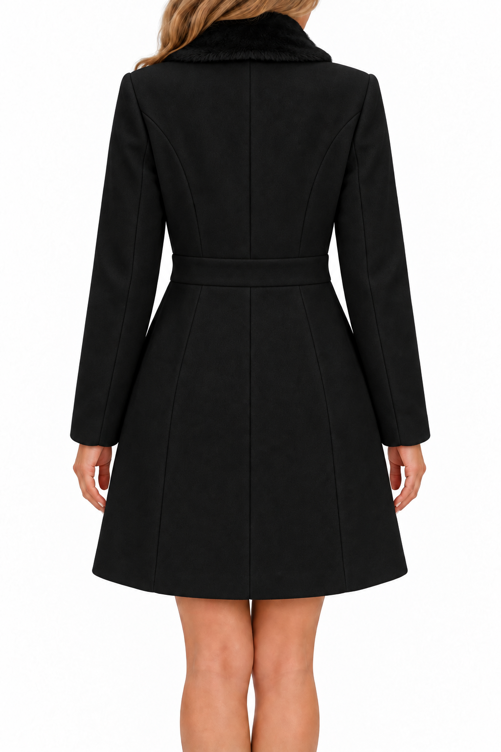 Abrigo elegante negro - trasera limpia