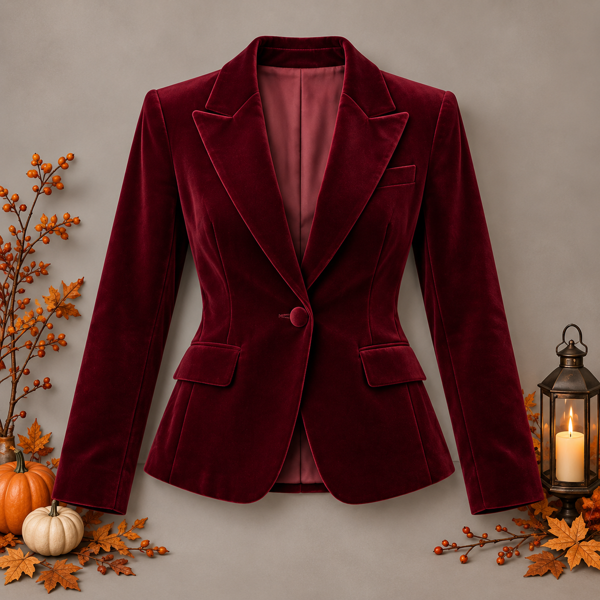 Blazer burdeos Halloween, frontal