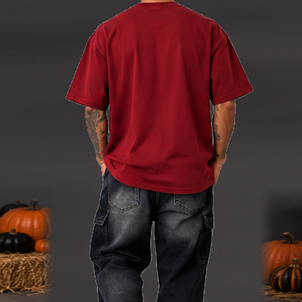Camiseta Calavera Halloween Hombre Sangre trasera