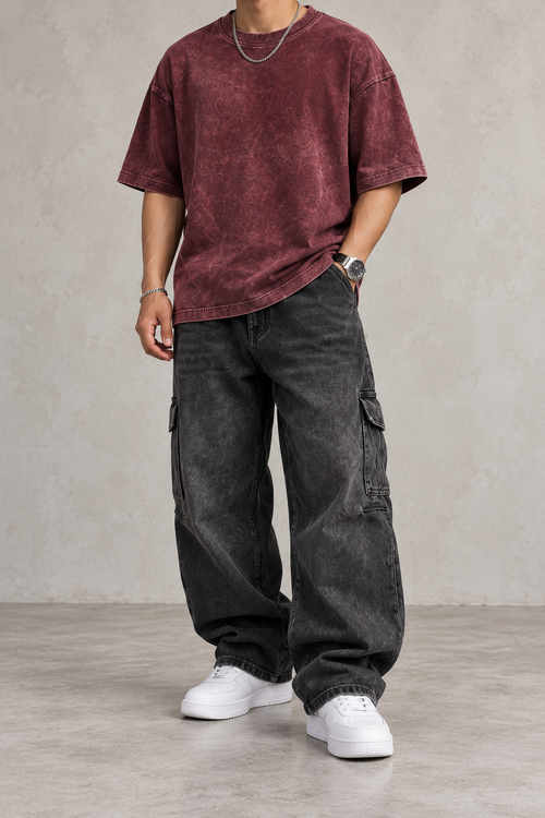 Camiseta Oversize Efecto Ahumado Hombre