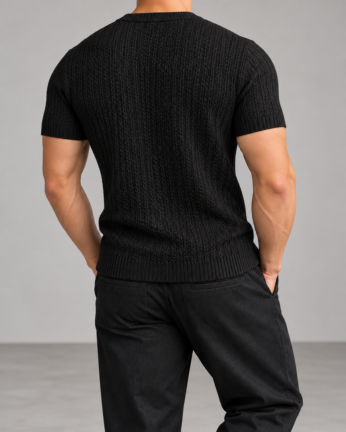 Camiseta de Punto Hombre negro - vista trasera