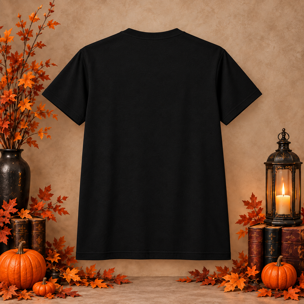 Camiseta negra de telaraña Halloween, trasera