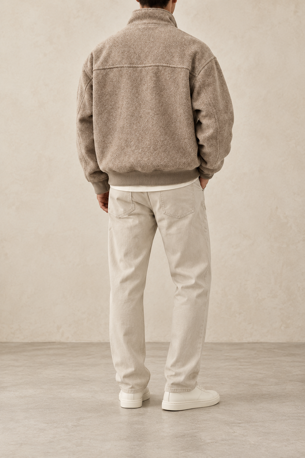 Chaqueta bomber de hombre marrón desierto, vista trasera
