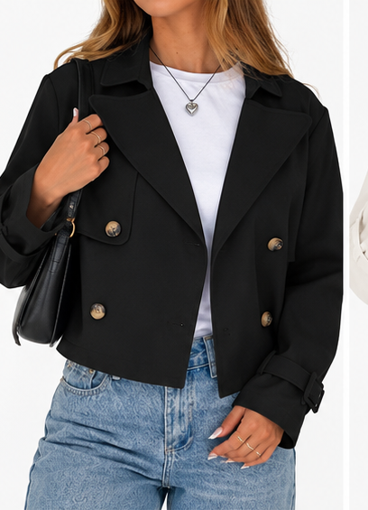 Chaqueta corta negra - frontal