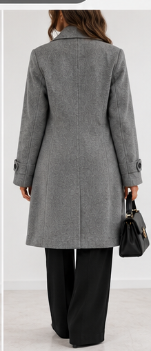 Chaqueta formal gris trasera