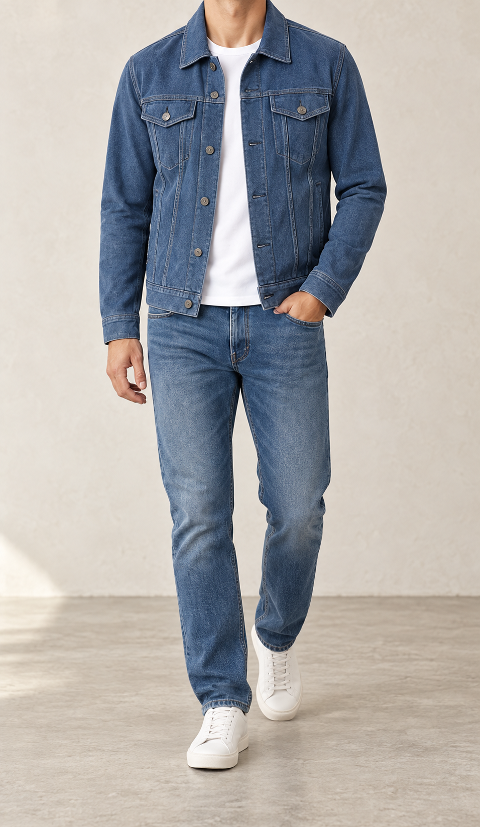 Chaqueta trucker de hombre vaquera, vista frontal