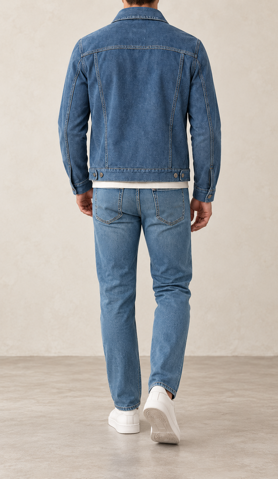 Chaqueta trucker de hombre vaquera, vista trasera