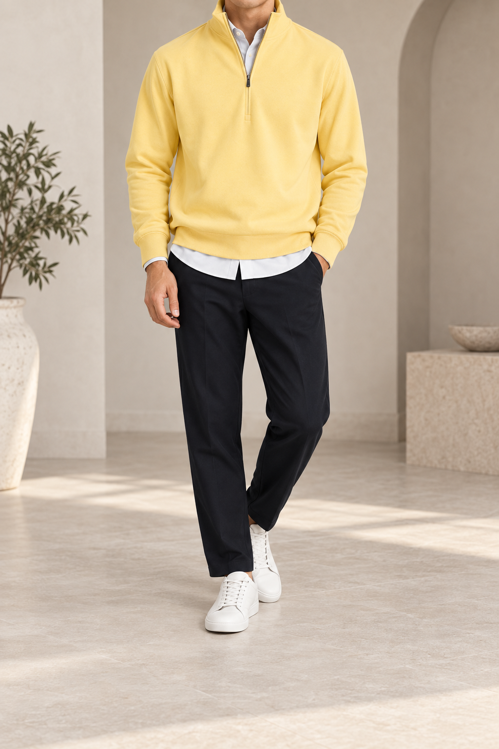 Conjunto amarillo pastel frontal