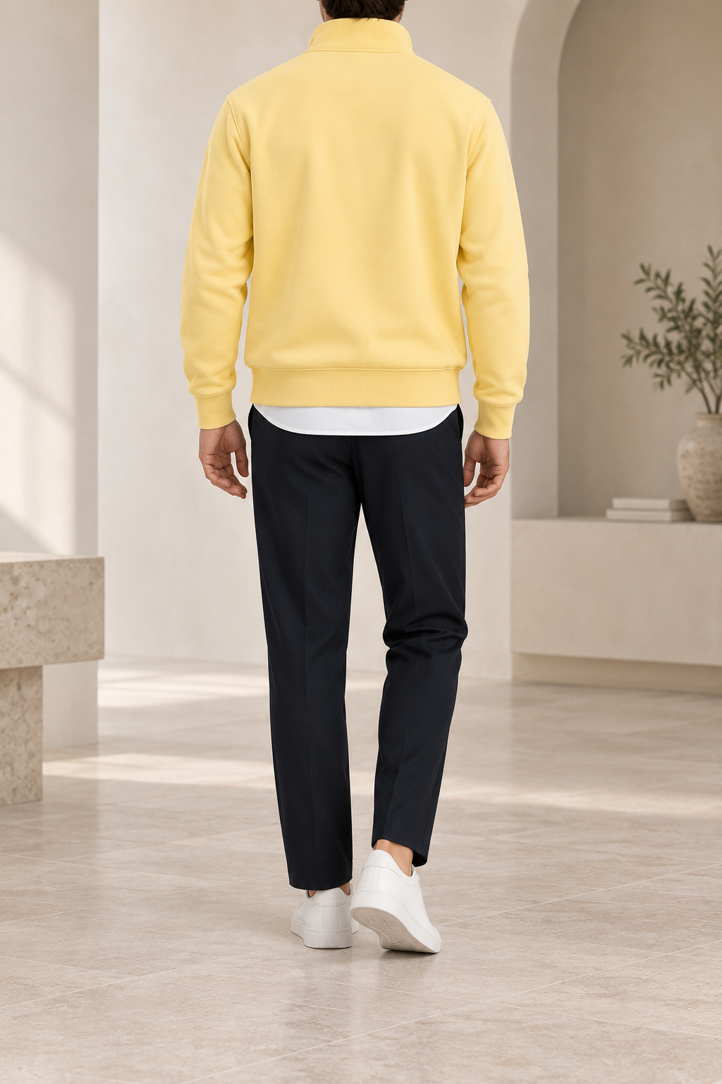 Conjunto amarillo pastel trasera