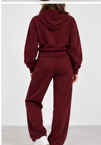 Conjunto cremallera burdeos trasera