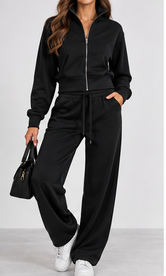 Conjunto cremallera negro frontal