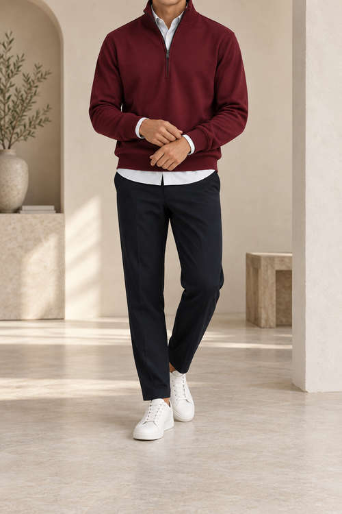 Polo Hombre Media Cremallera