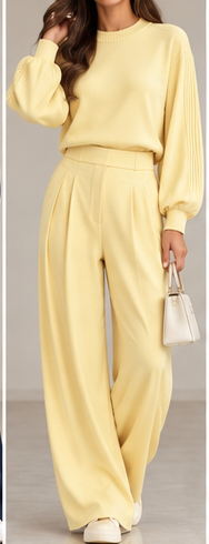 Conjunto Isabel amarillo pastel frontal