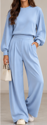 Conjunto Isabel azul pastel frontal