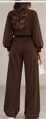 Conjunto Isabel marrón chocolate trasera