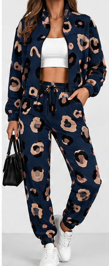 Conjunto leopardo azul media noche frontal