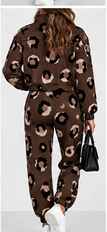 Conjunto leopardo marrón chocolate trasera