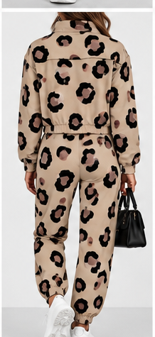 Conjunto leopardo marrón desierto trasera