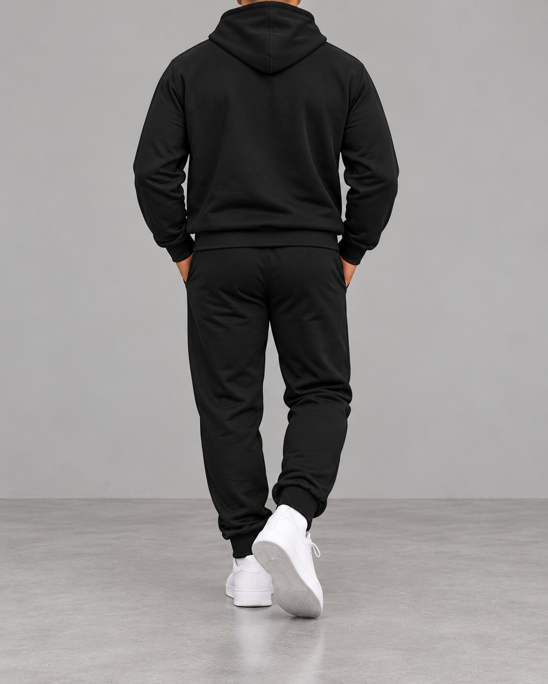 Conjunto Sudadera y Jogger Hombre negro - vista trasera