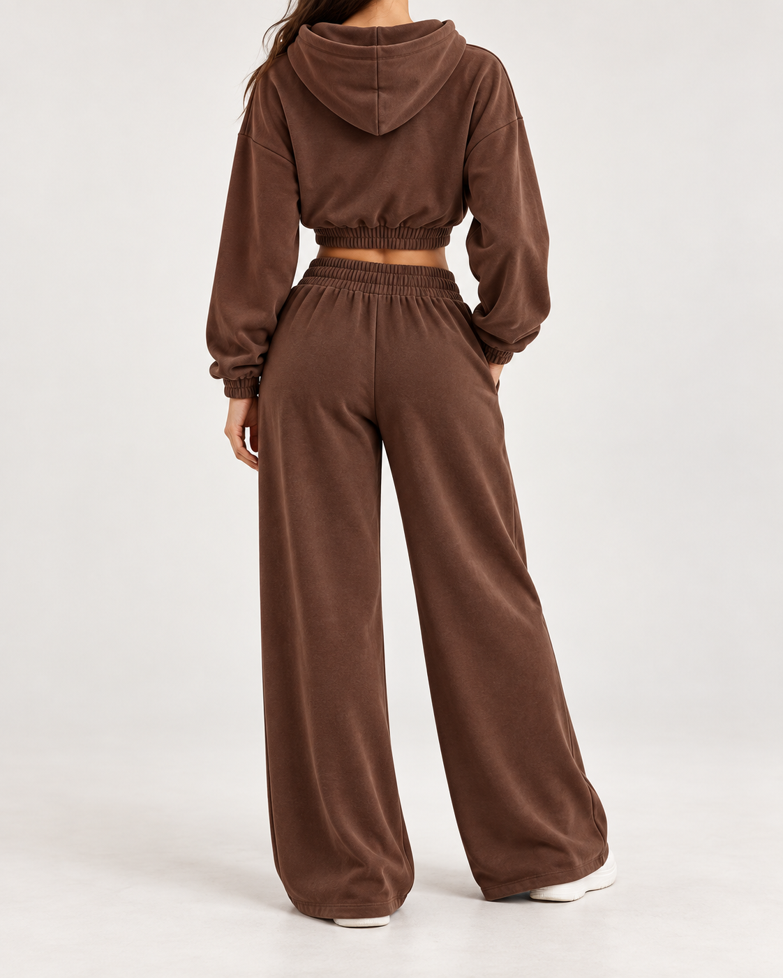 Conjunto Urban Cropped marrón chocolate - trasera