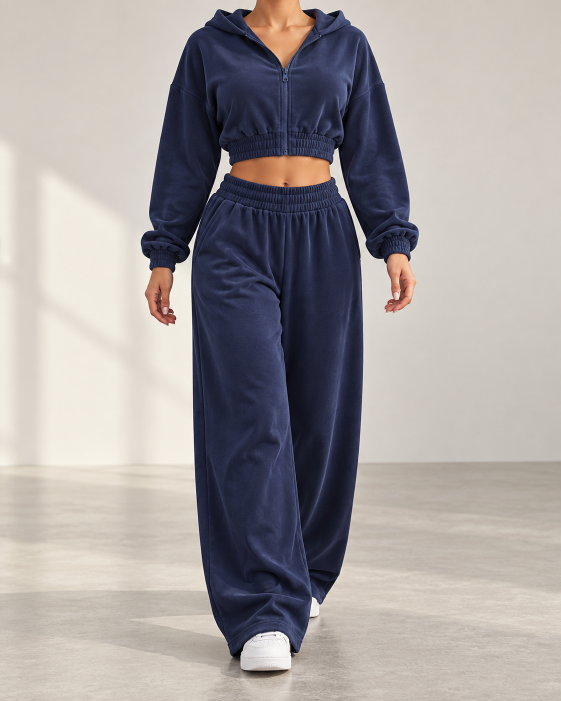 Conjunto Urban Cropped azul marino - frontal