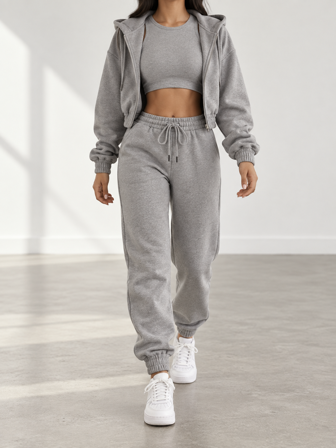 Conjunto Urban Zip gris vista frontal