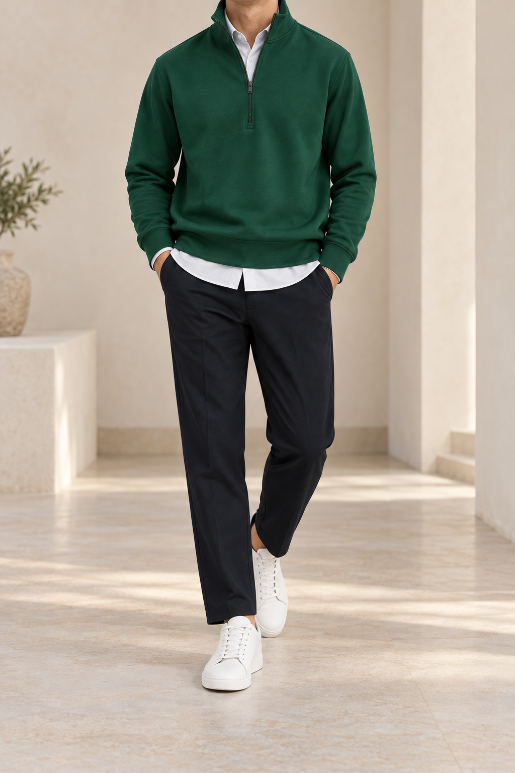 Conjunto verde esmeralda frontal