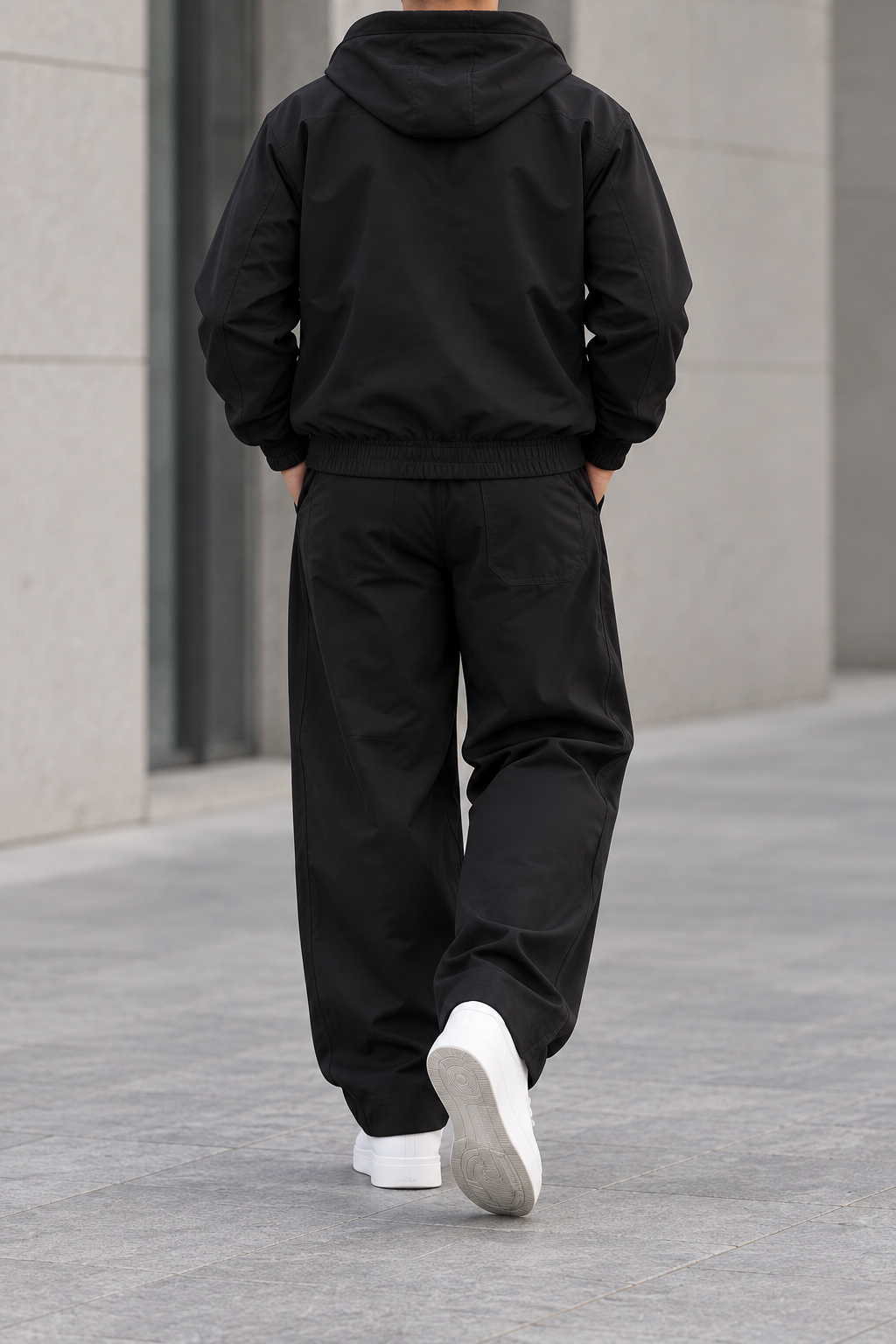 Conjunto Urbano de Hombre con Chaqueta - Negro trasera