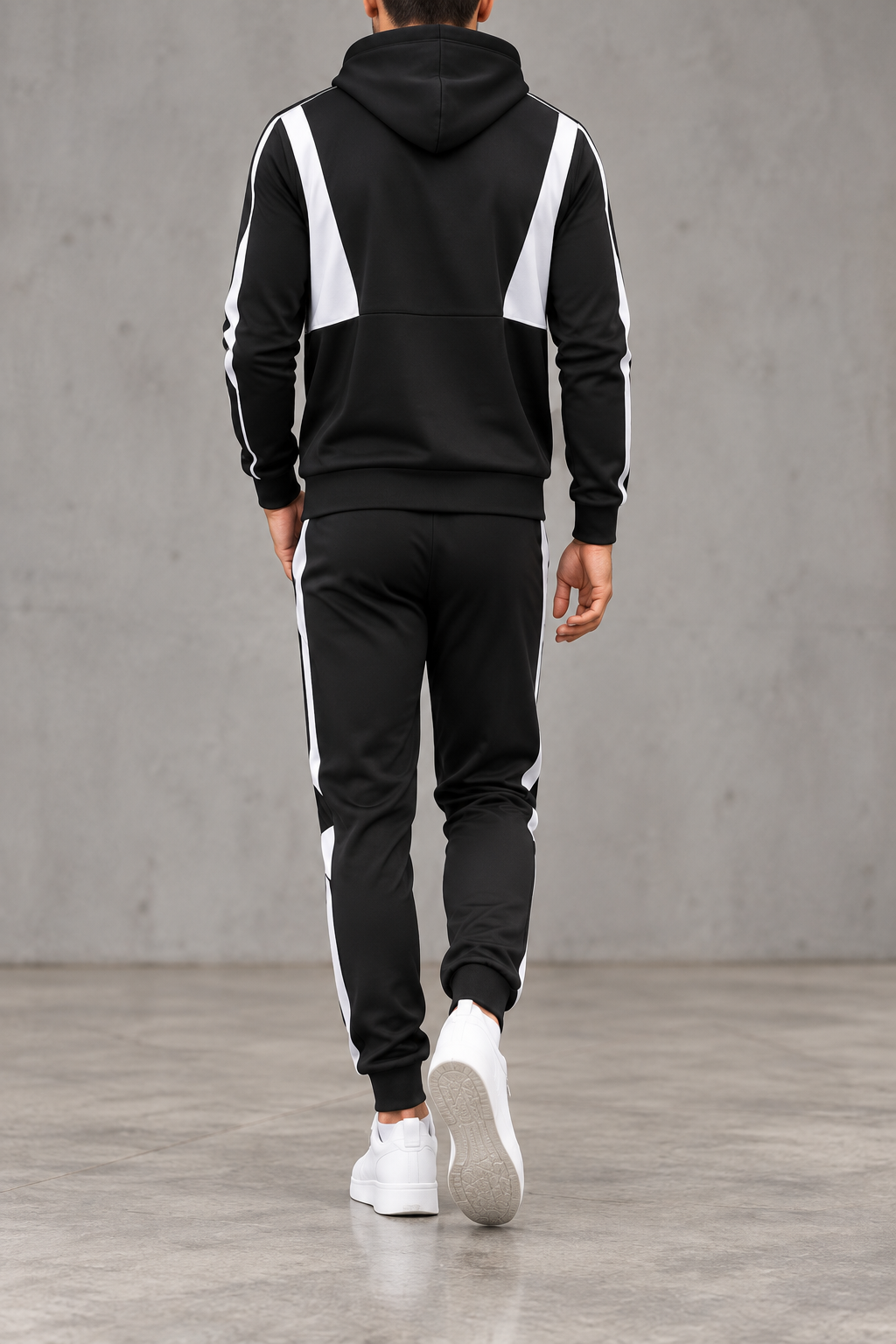 Chándal Color Block Negro - vista trasera
