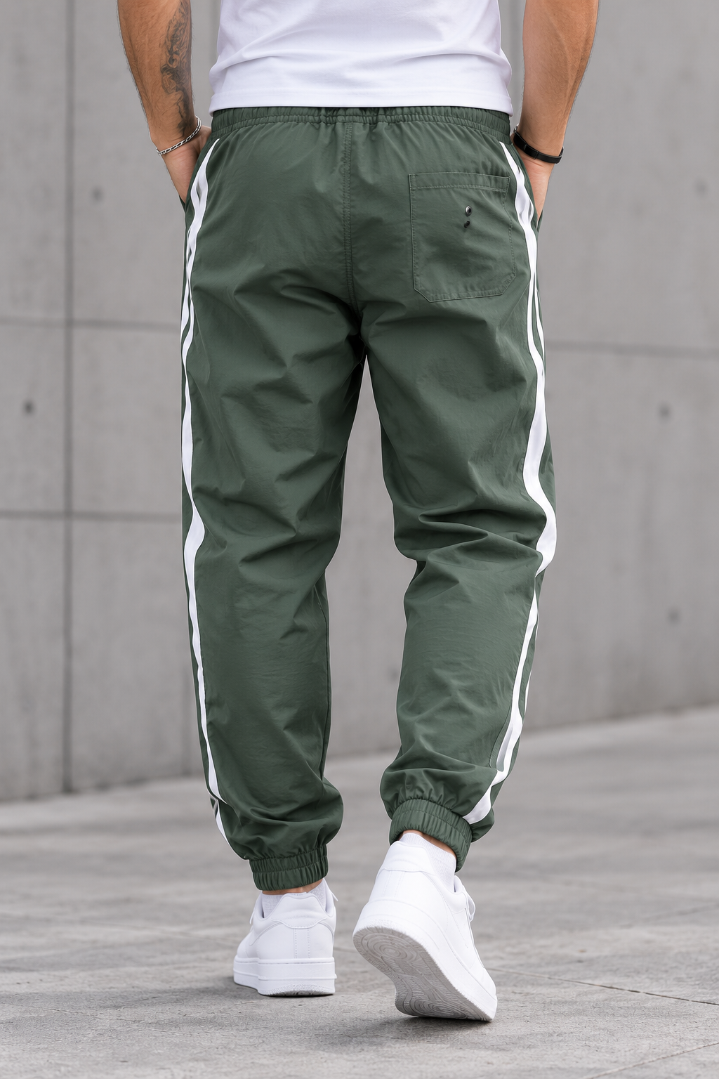 Pantalón Jogger Urbano de Hombre - Verde plateado trasera
