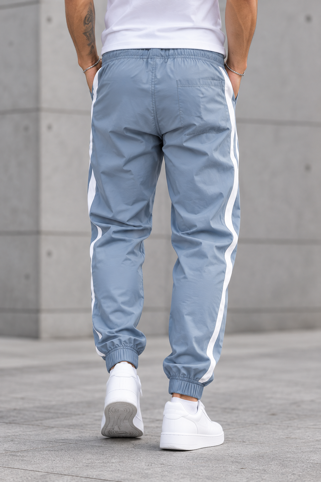 Pantalón Jogger Urbano de Hombre - Azul plateado trasera