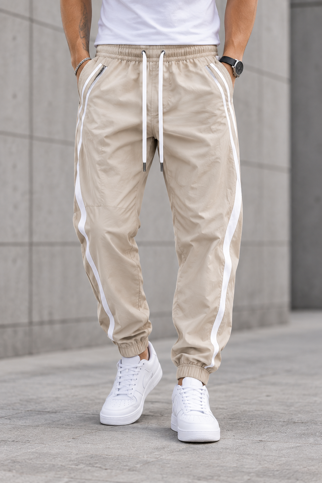 Pantalón Jogger Urbano de Hombre - Beige frontal