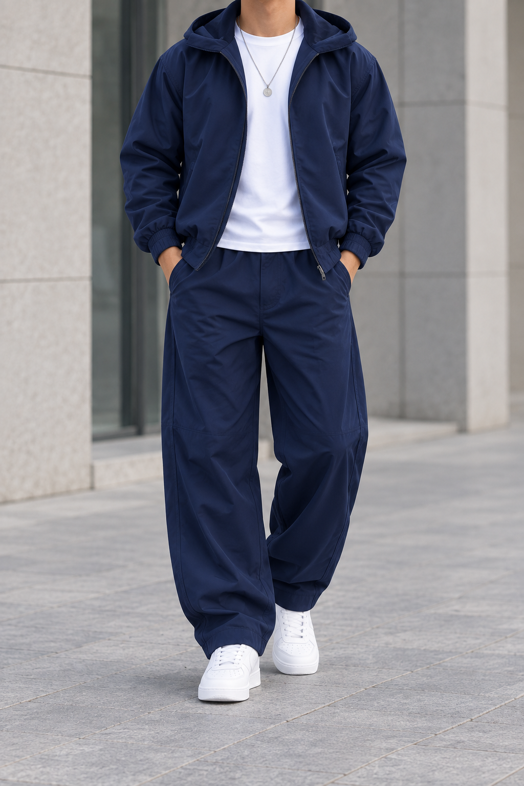 Conjunto Urbano de Hombre con Chaqueta - Azul marino frontal