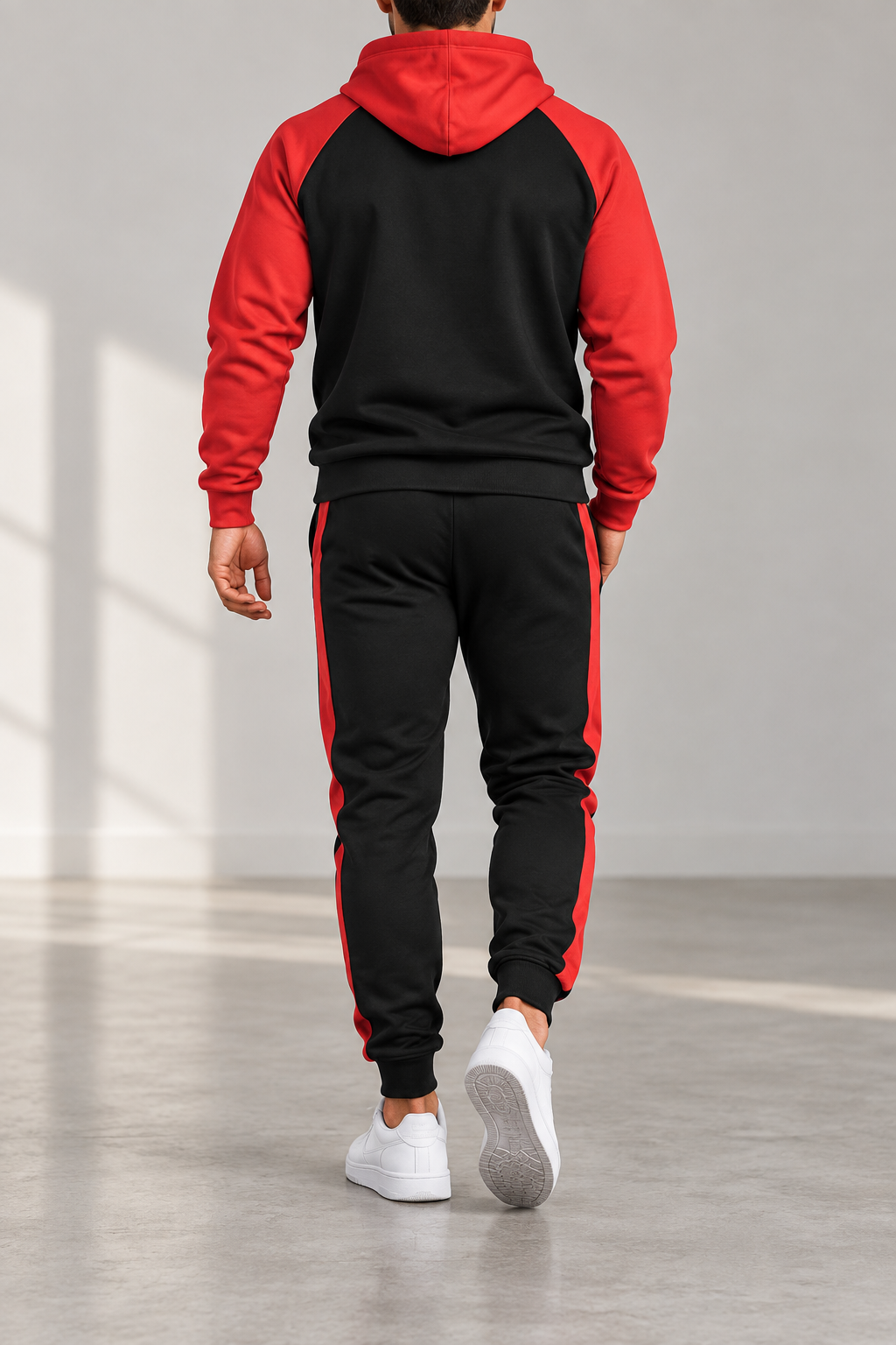 Chándal Bicolor Raglán Hombre Rojo - vista trasera