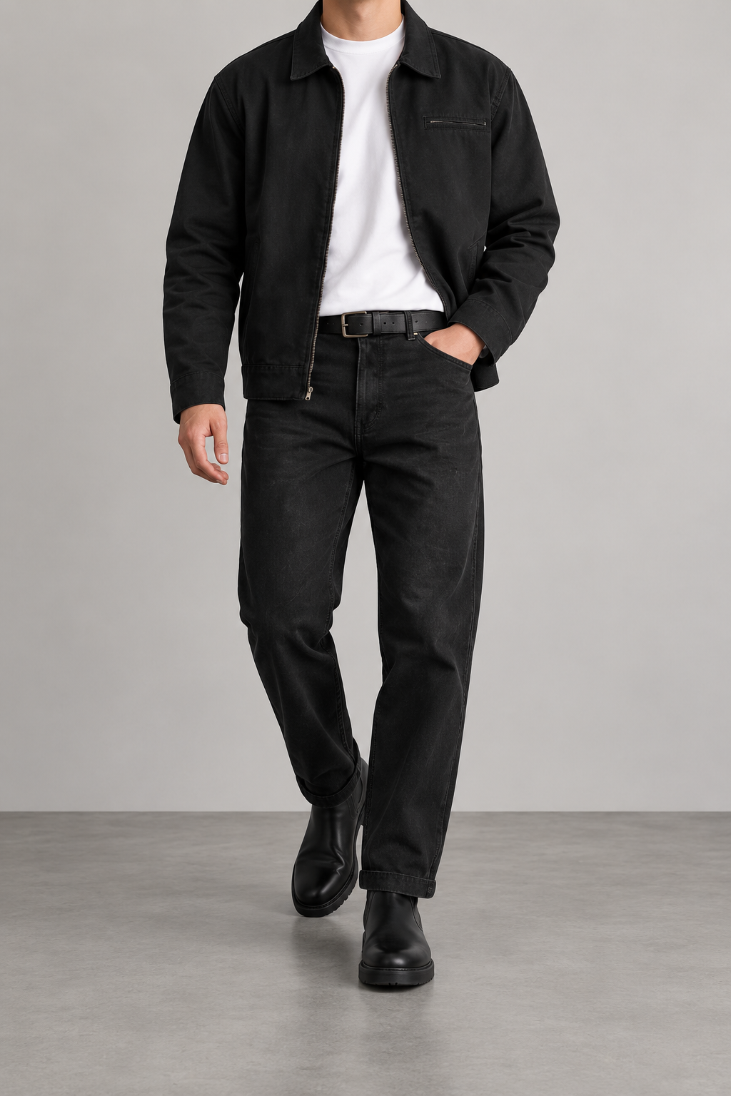 Conjunto Casual Hombre Negro - vista frontal