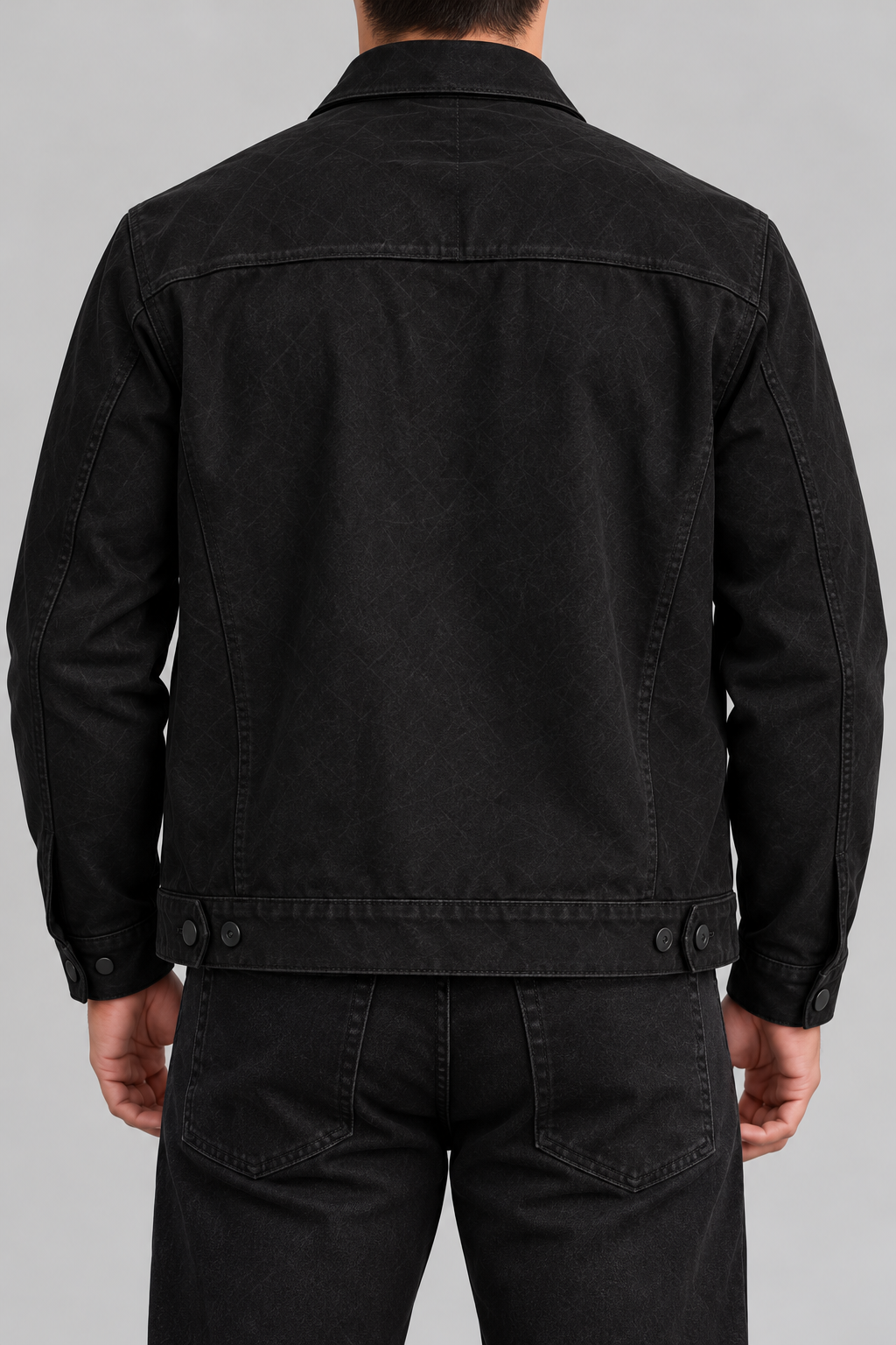 Chaqueta Casual Hombre Negro - vista trasera
