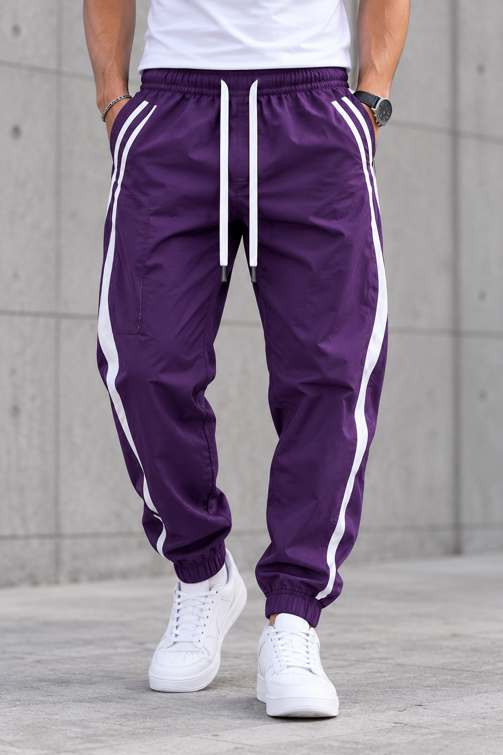 Pantalón Jogger Urbano de Hombre - Morado oscuro frontal