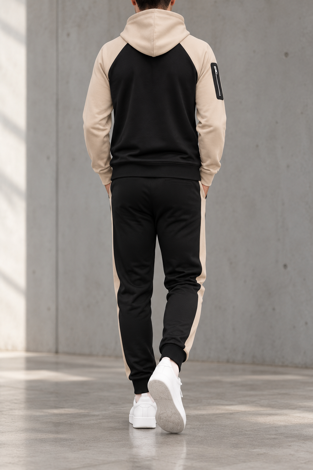 Chándal Bicolor Hombre Beige - vista trasera