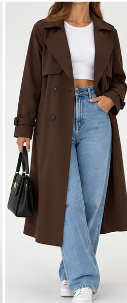 Gabardina marrón profundo frontal