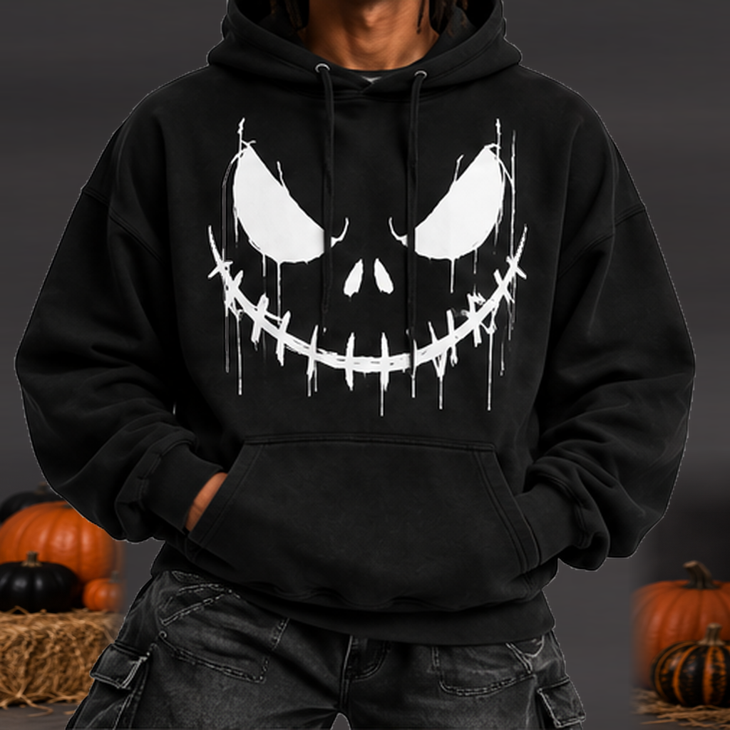 Sudadera Halloween Jack Hombre - Negro - vista frontal