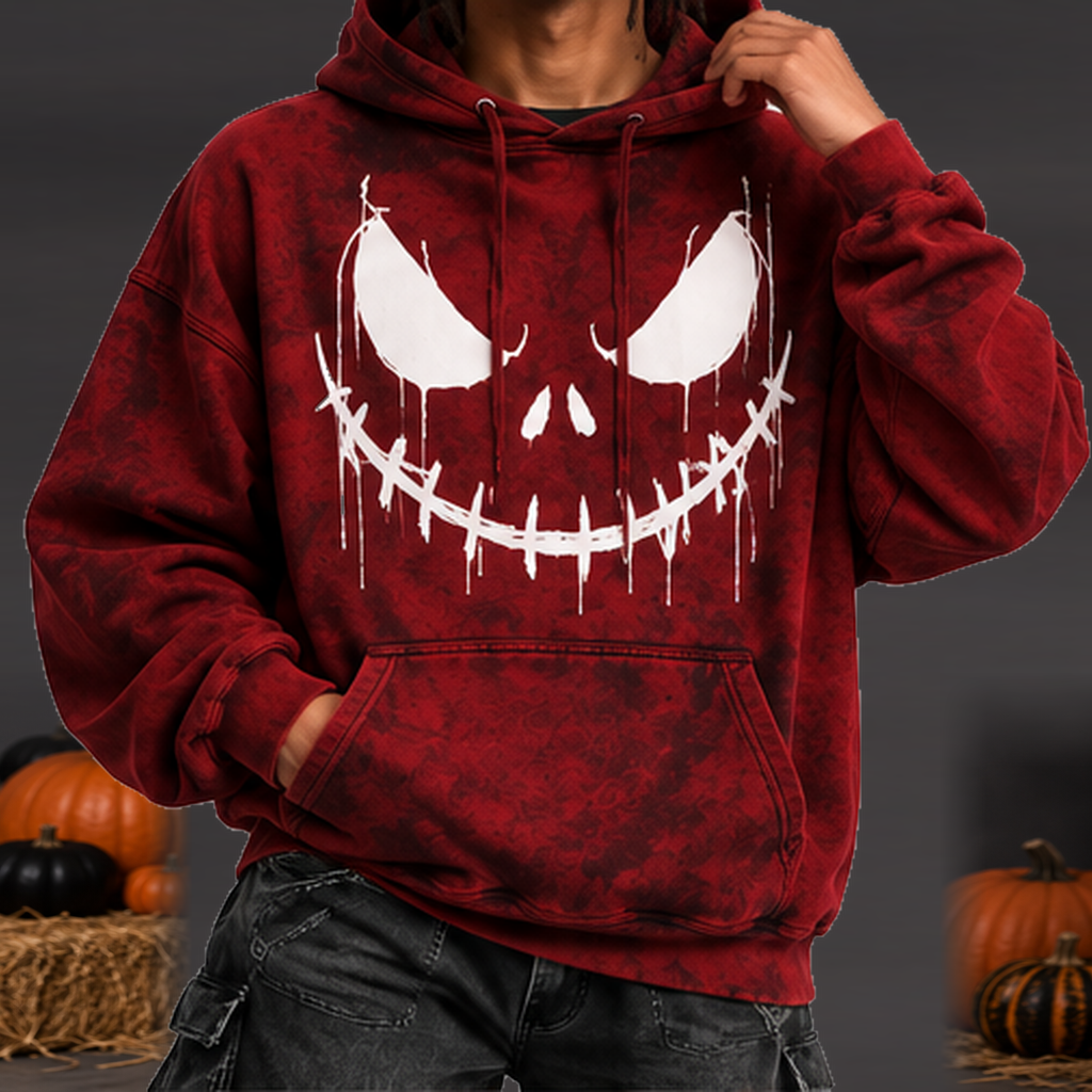 Sudadera Halloween Jack Hombre - Color sangre - vista frontal
