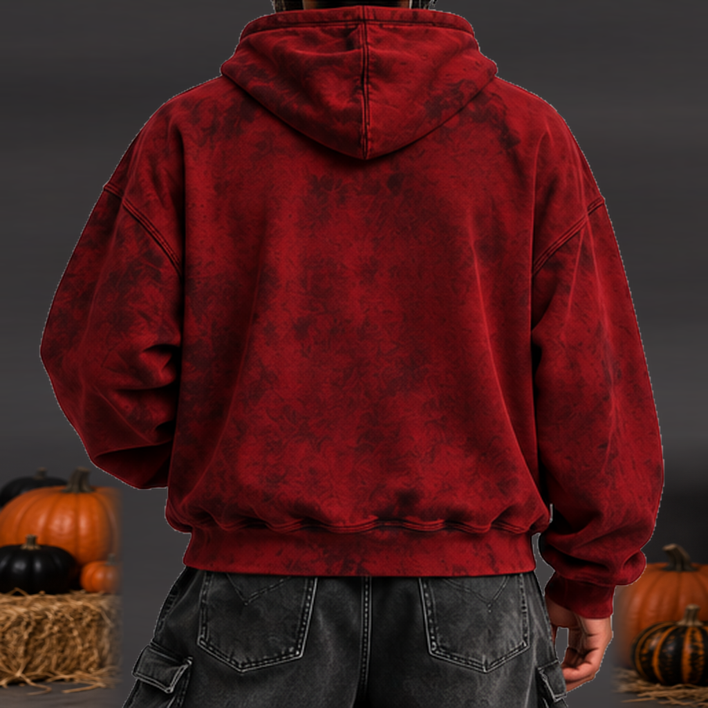 Sudadera Halloween Jack Hombre - Color sangre - vista trasera
