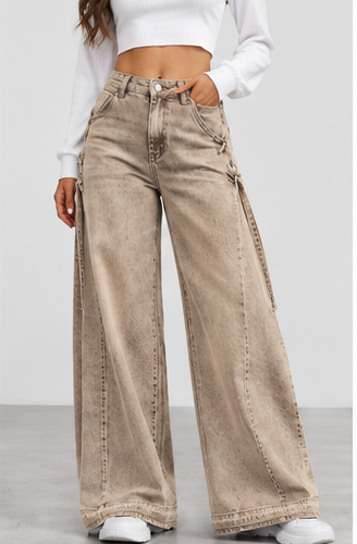 Jeans marrón desierto frontal