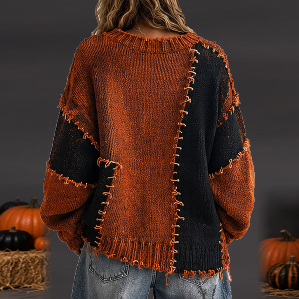 Jersey Oversize Desgastado Halloween Naranja oscuro gastado trasera