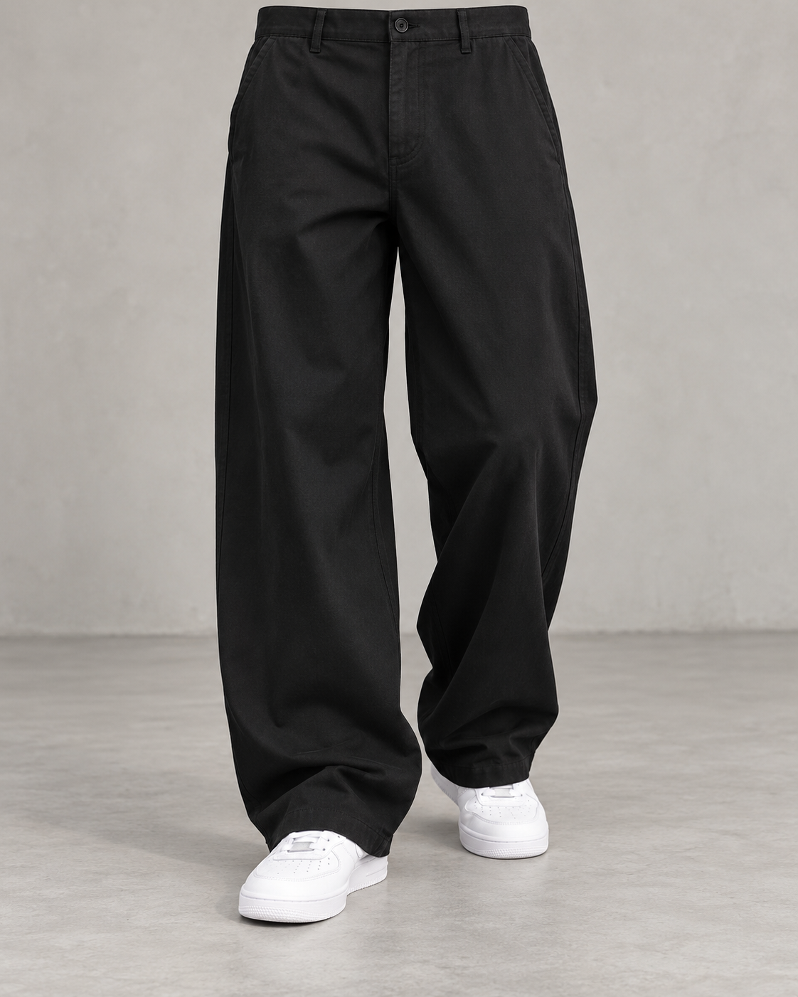 Pantalón Baggy Hombre negro - vista frontal