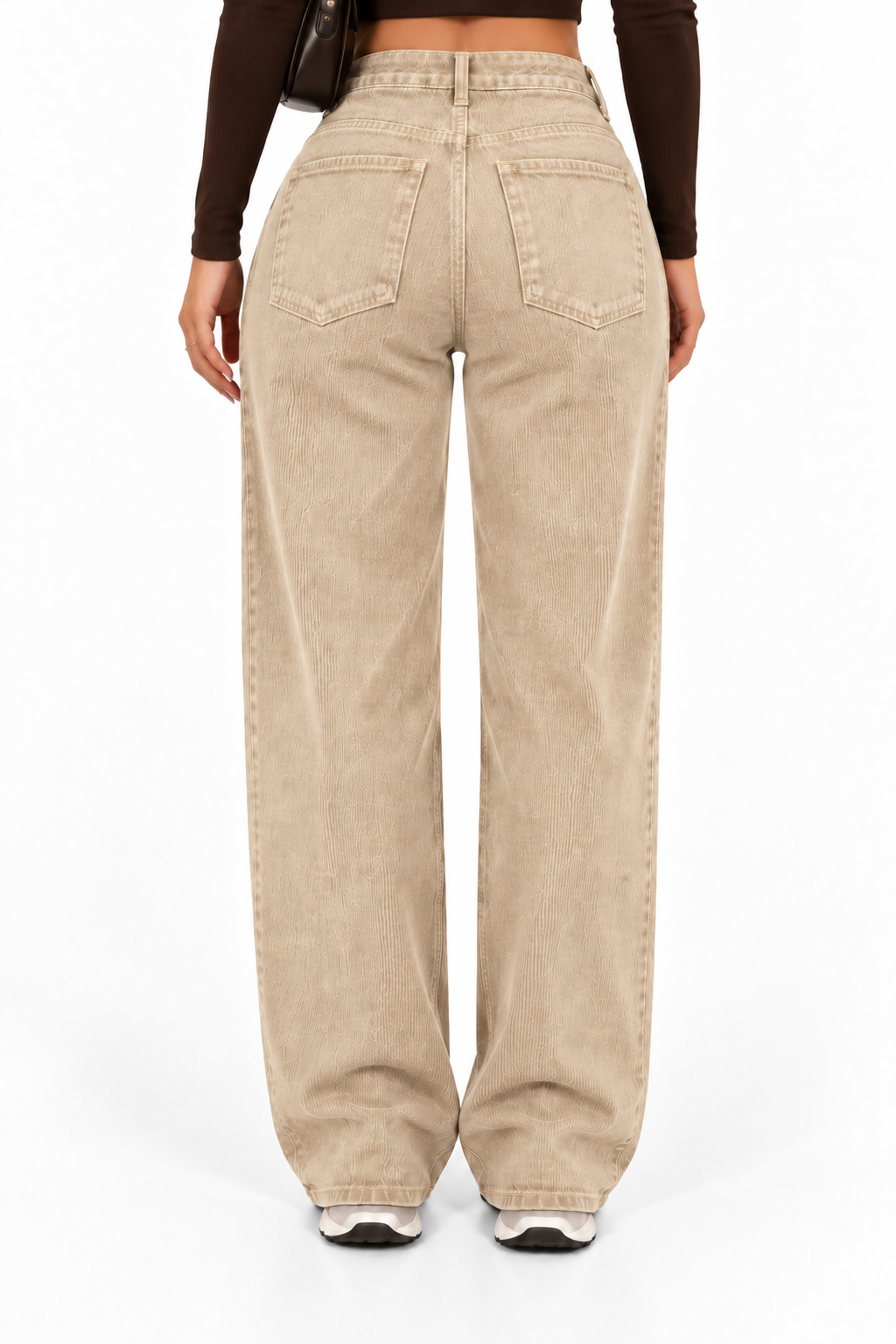 Pantalón de pana beige crema - vista trasera