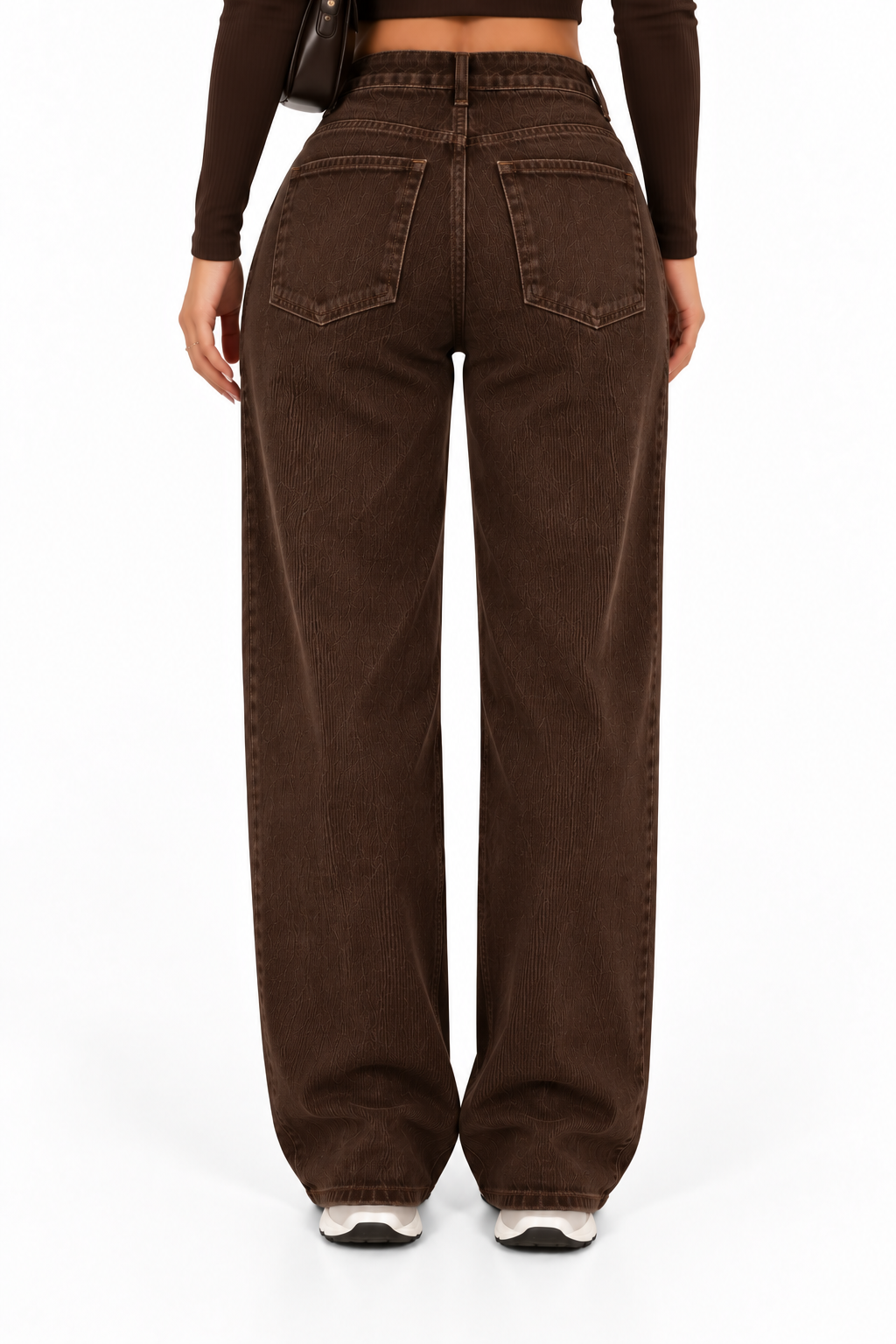 Pantalón de pana clásico modernizado marrón - vista trasera