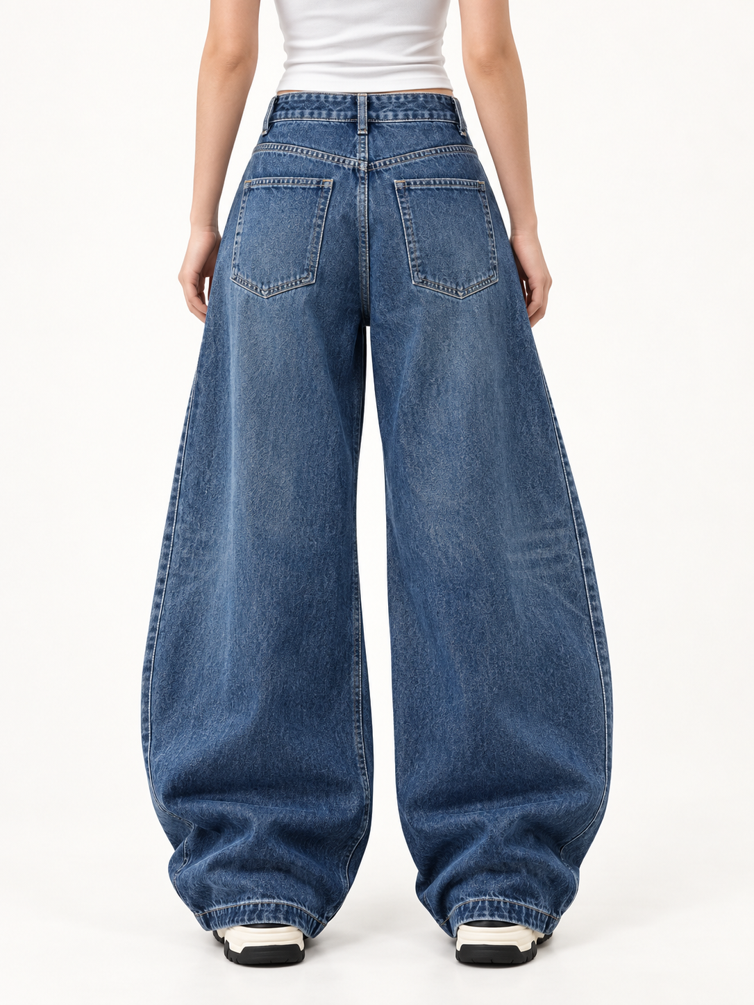 Pantalón vaquero extra ancho azul - trasera