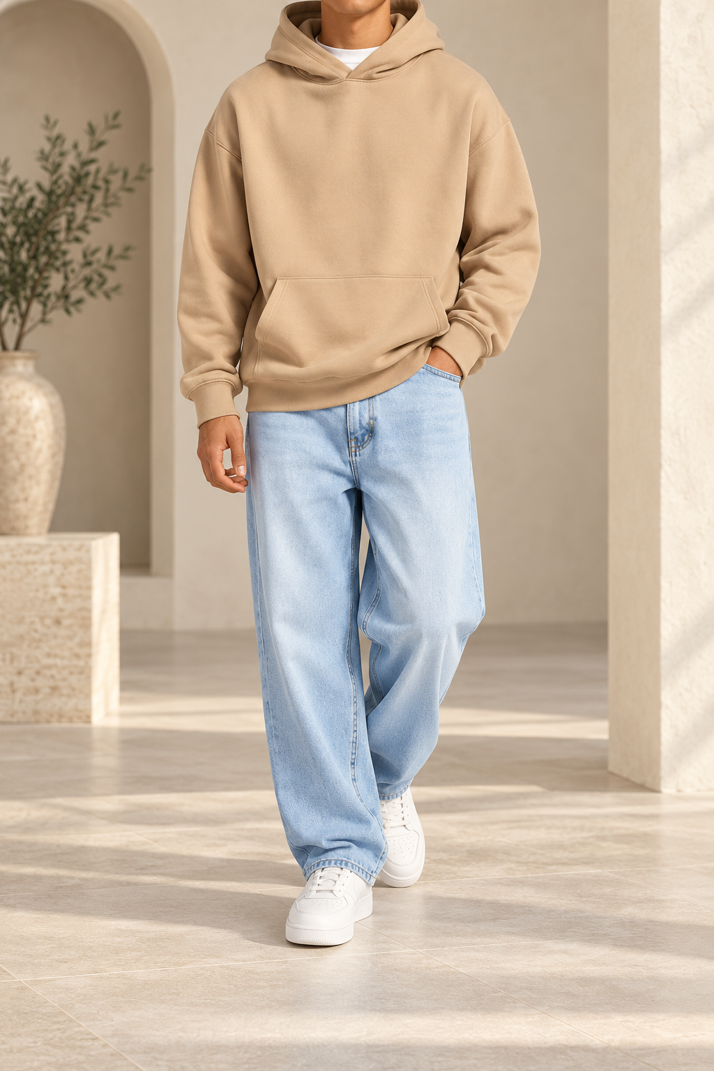 Sudadera beige desierto frontal